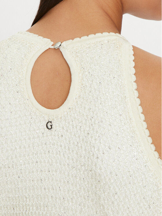 Guess Guess Poletna obleka W4YK50 Z37G0 Écru Regular Fit