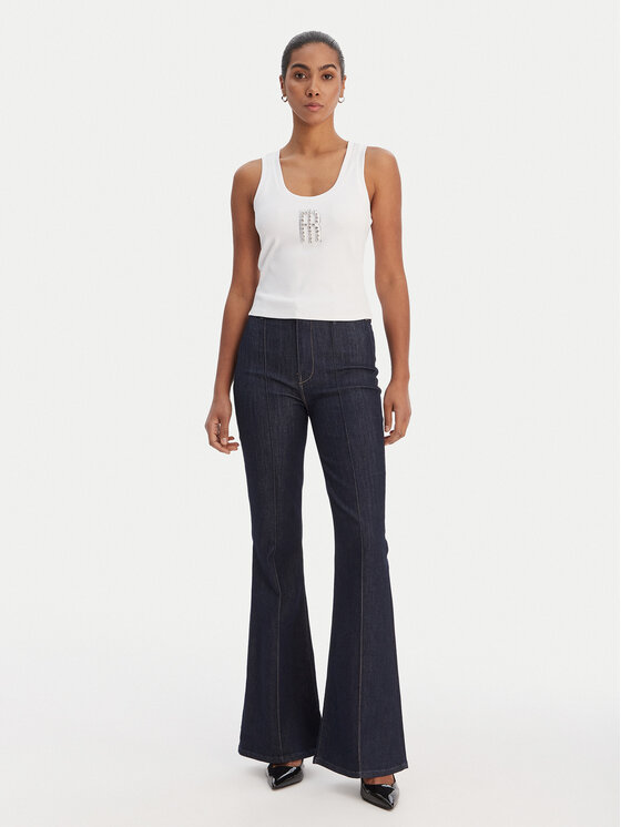 Fracomina Fracomina Top FP26ST2003J42701 Biela Slim Fit