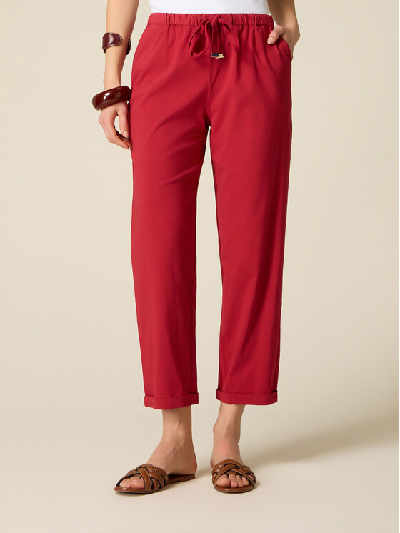 Oltre Oltre Spodnie materiałowe P045J002530N026 Czerwony Regular Fit