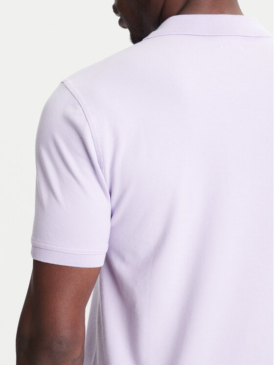 United Colors Of Benetton United Colors Of Benetton Тениска с яка и копчета 3WG9U301Z Виолетов Slim Fit