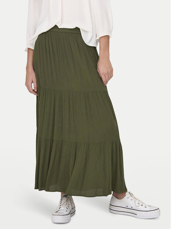 ONLY ONLY Fustă maxi Mikka 15324808 Verde Regular Fit