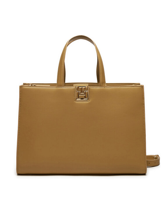 Geantă Tommy Hilfiger Reset Satchel AW0AW16296 Maro