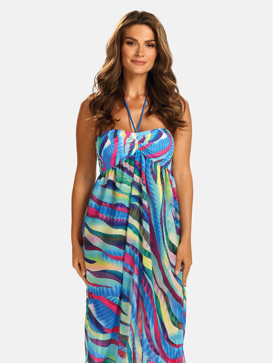 Sukienka plażowa, rozmiar L/XL, Niebieski, F43-2024