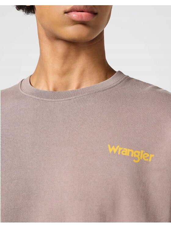 Wrangler Wrangler Bluza Crewneck Sweatshirt Beżowy Basic Fit