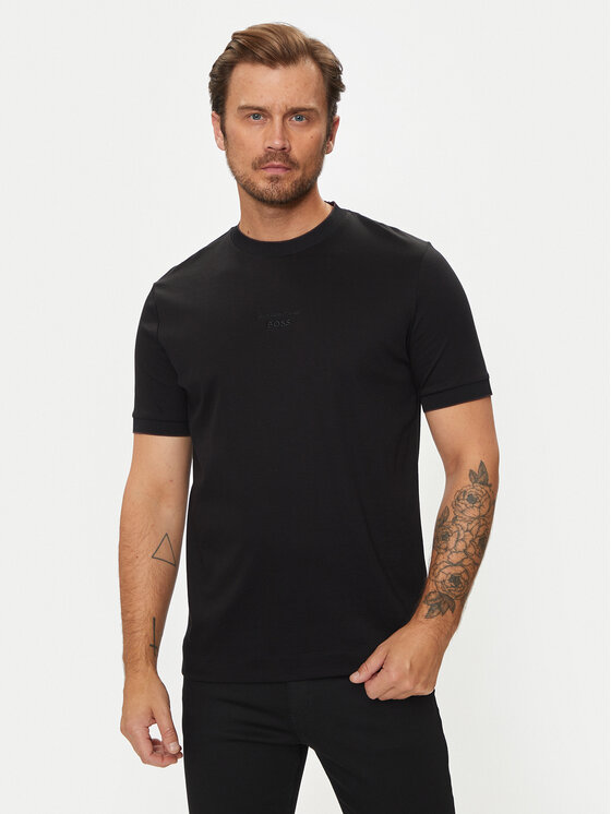 Boss Tricou H-Thompson 40_PS 50518631 Negru Regular Fit