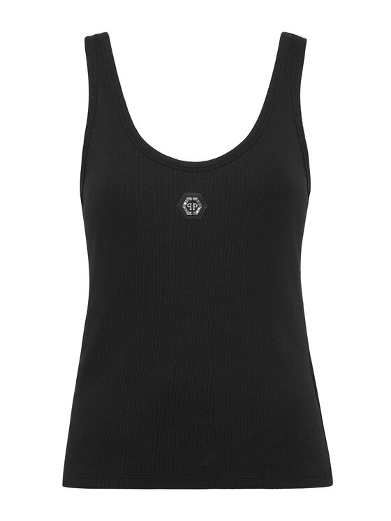 PHILIPP PLEIN PHILIPP PLEIN Tank top 24283 Czarny Skin Tight Fit