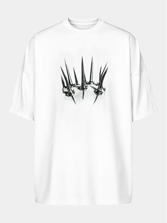 MADE BY SOCIETY MADE BY SOCIETY T-Shirt Tricou ROYAL VECTOR - T17173 Biały Basic Fit