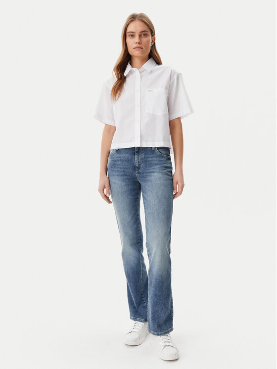 Guess Guess Cămașă W5GH98 WH7P1 Alb Regular Fit