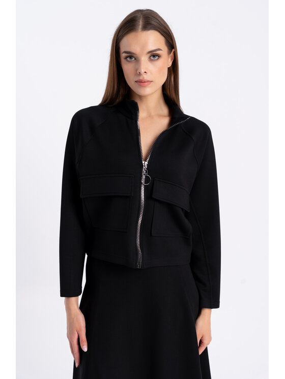 CLICK CLICK Μπουφάν γυναικείο 71-0043 Μαύρο Regular Fit