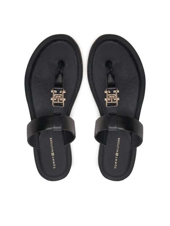 Tommy Hilfiger Tommy Hilfiger Šlepetės per pirštą Th Elevated Sandal FW0FW07174 Juoda