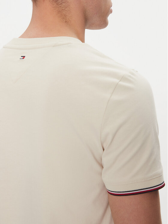 Tommy Hilfiger Tommy Hilfiger Tricou Logo MW0MW32584 Bej Regular Fit