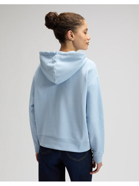 Lee Lee Bluza BIG LOGO HOODIE Niebieski Regular Fit