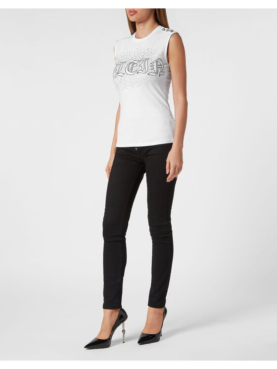 PHILIPP PLEIN PHILIPP PLEIN Tank top 14895 Biela Skin Tight Fit