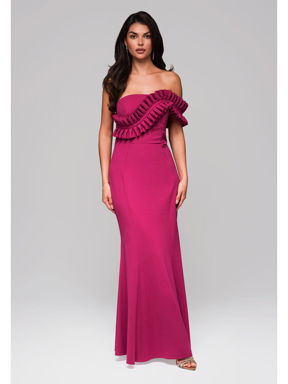 Ombre Ombre Sukienka wieczorowa LA-OM-DLR219 Różowy Regular Fit
