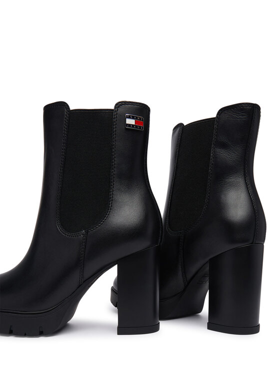 Tommy Jeans Tommy Jeans Botki Tjw Chelsea High Heel Boots EN0EN03112 Czarny