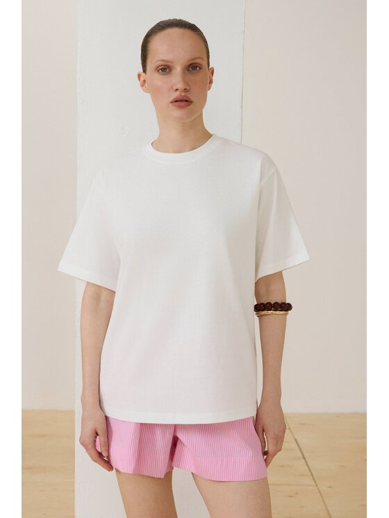 Estro Estro T-Shirt ER00119733 Biały Oversize