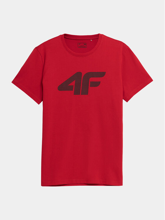 4F 4F T-Shirt 4FAW23TTSHM0877 Κόκκινο Regular Fit