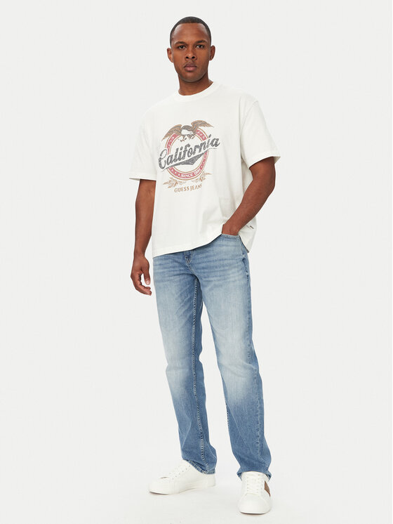 Guess Jeans Guess Jeans Tričko M6YI14 K3945 Krémová Regular Fit