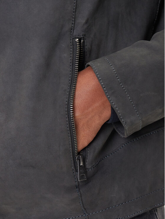 Milestone Milestone Μπουφάν δερμάτινο MSRenaldo 531006 60725 Γκρι Regular Fit