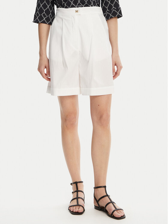 Max Mara Beachwear Max Mara Beachwear Bermuda nadrág Sultano 2516141019 Fehér Relaxed Fit