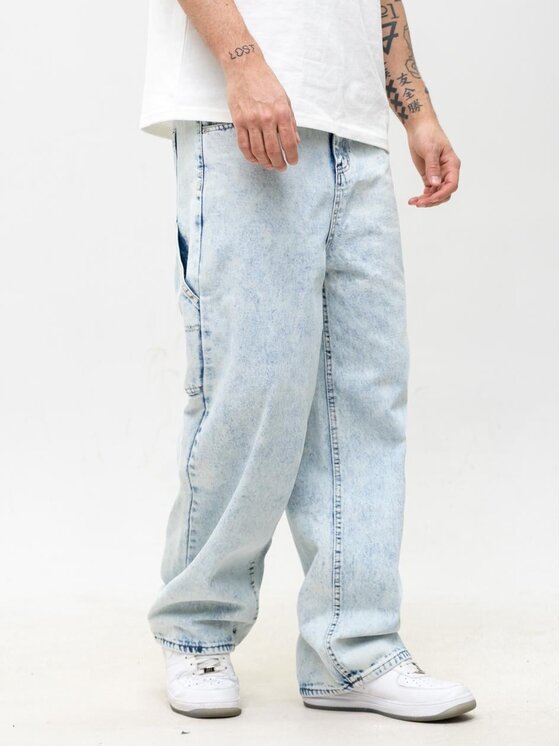 Jigga Wear Jigga Wear Jeansy Szerokie luźne za duże bagy 128283 Niebieski jasny Baggy Fit