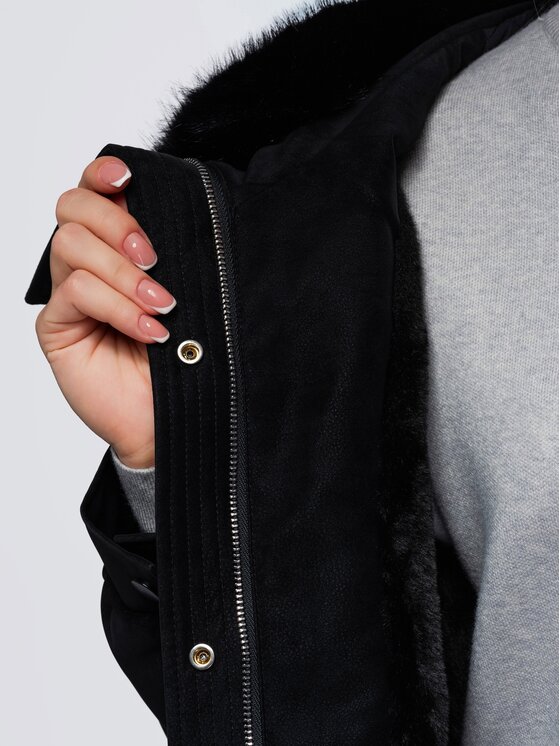 Ombre Ombre Bunda bomber OW-JT-E0008 Černá Relaxed Fit