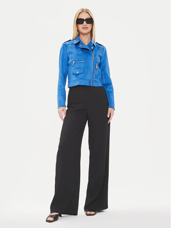 Morgan Morgan Jakna iz umetnega usnja 241-GOUSMI Modra Straight Fit