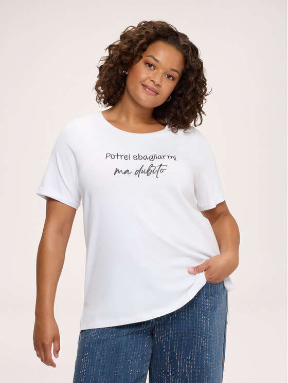 Fiorella Rubino Fiorella Rubino T-shirt G0EPL109369N011 Bianco Regular Fit