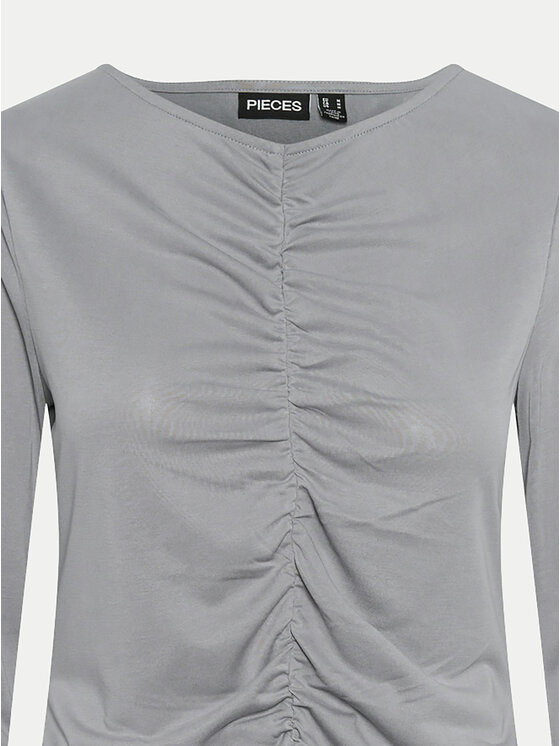 Pieces Pieces Bluza Anora 17151339 Siva Slim Fit