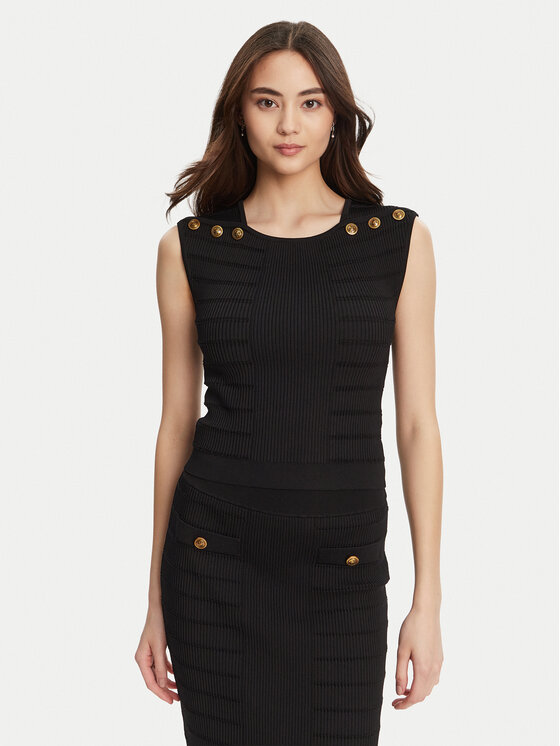 Guess Guess Blúz W5YR12 Z0130 Fekete Regular Fit