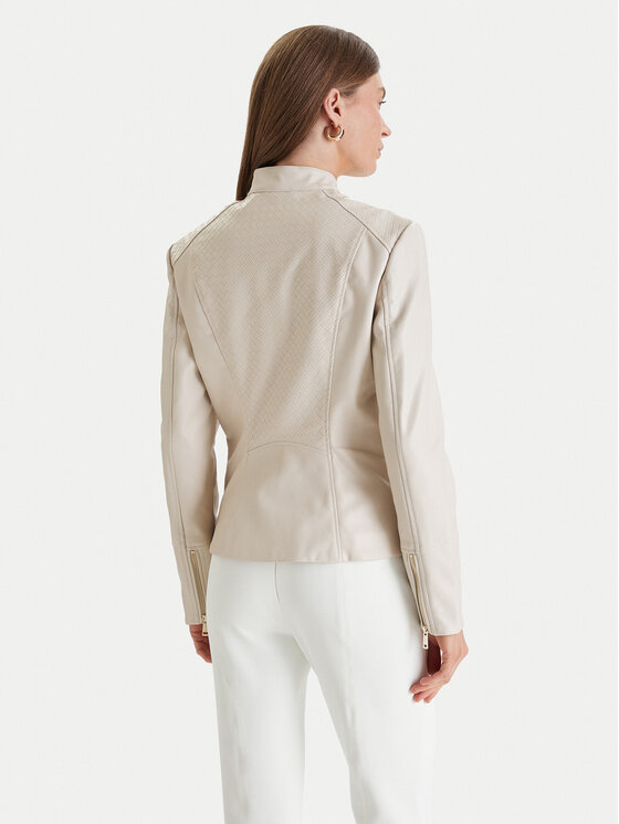 Guess Guess Jakna od imitacije kože W6RL52 WL850 Écru Regular Fit