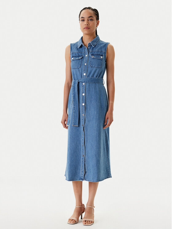 Morgan Morgan Rochie de blugi 251-RJEAN Albastru Regular Fit