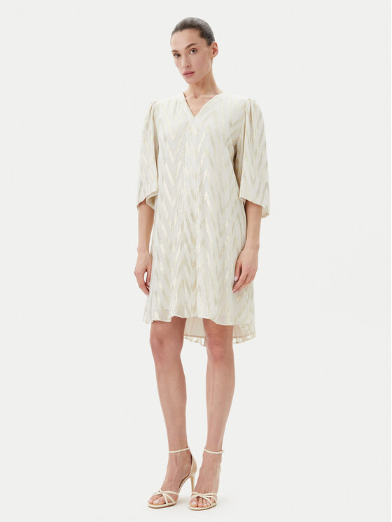 Bruuns Bazaar Bruuns Bazaar Sukienka koktajlowa BBW4579 Beżowy Regular Fit