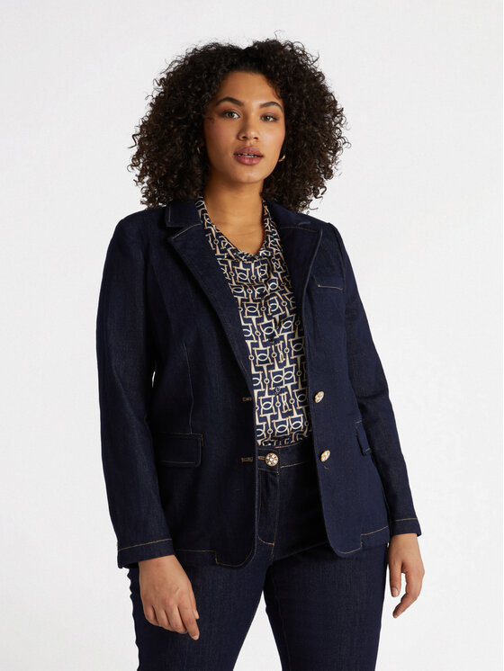 Fiorella Rubino Fiorella Rubino Giacca outdoor Q493T000170N034 Blu A-Line Fit