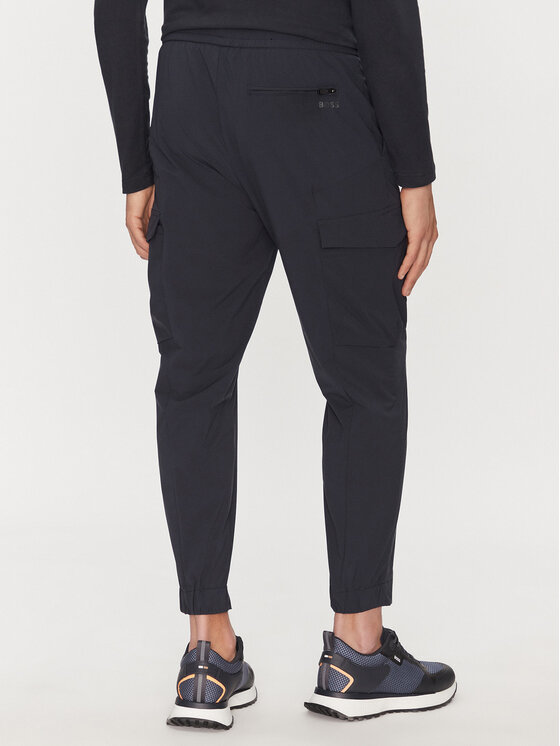BOSS BOSS Bavlnené nohavice T_Urbanex-CargoLight 50508339 Tmavomodrá Tapered Fit