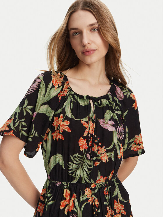 Roxy Roxy Nyári ruha ERJWD03869 Fekete Regular Fit