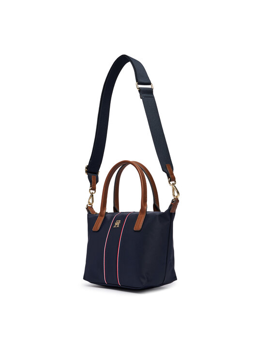 Tommy Hilfiger Tommy Hilfiger Geantă Popette Mini Tote Corp AW0AW17707 Bleumarin