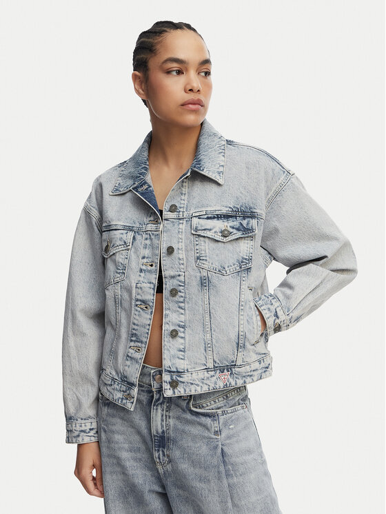 Guess Jeans Guess Jeans Jeans jakna W6GN56 D5M57 Modra Oversize