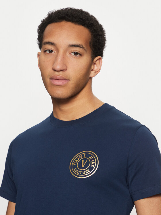 Versace Jeans Couture Tričko 78GAHT00 Modrá Regular Fit