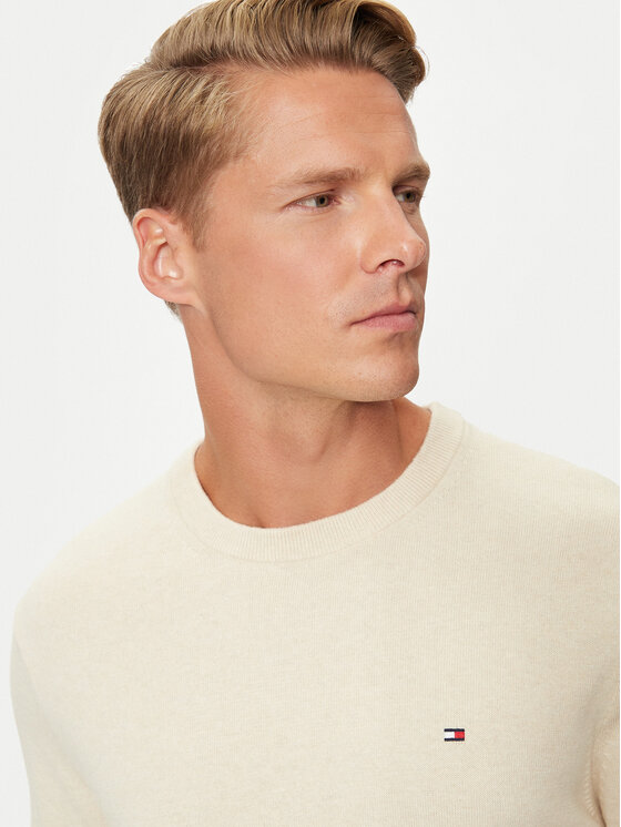 Tommy Hilfiger Tommy Hilfiger Džemperis MW0MW28046 Écru Regular Fit