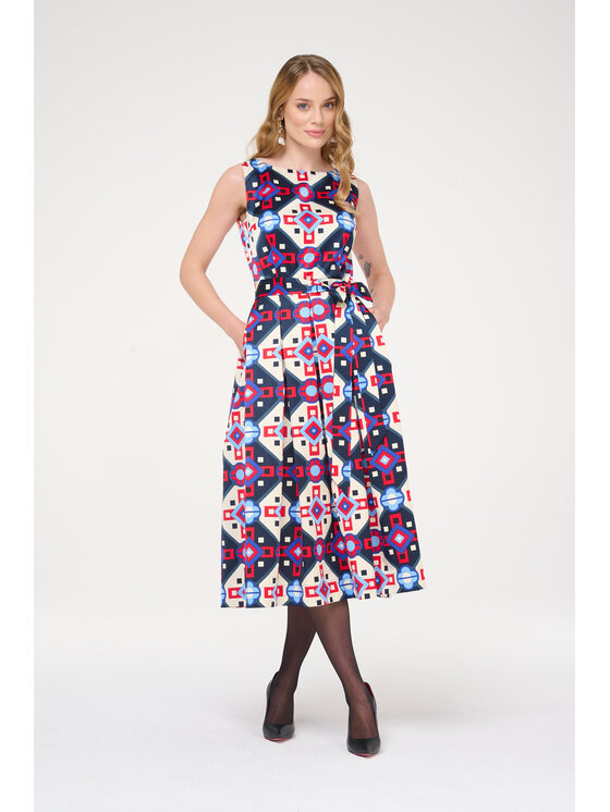 Castellani Castellani Sukienka koktajlowa Scarlett Granatowy Regular Fit