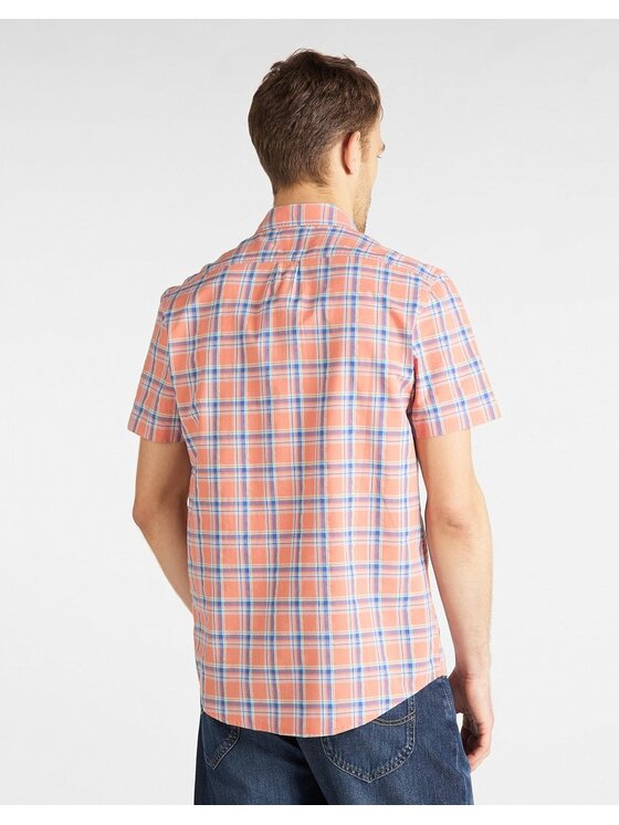 Lee Lee Koszula BUTTON DOWN SS Niebieski Regular Fit