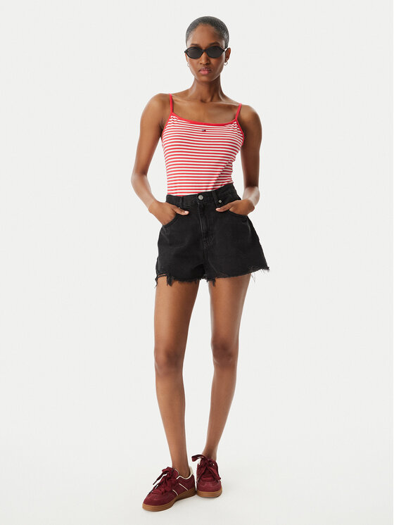 Tommy Jeans Tommy Jeans Top Essential DW0DW20675 Svetlo červená Slim Fit