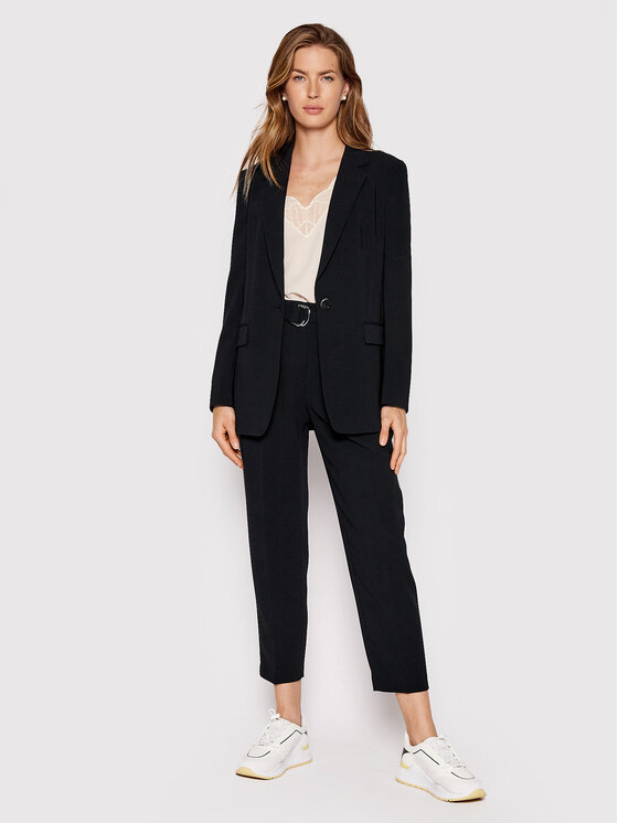BOSS Boss Medžiaginės kelnės Tapia 50438985 Juoda Regular Fit