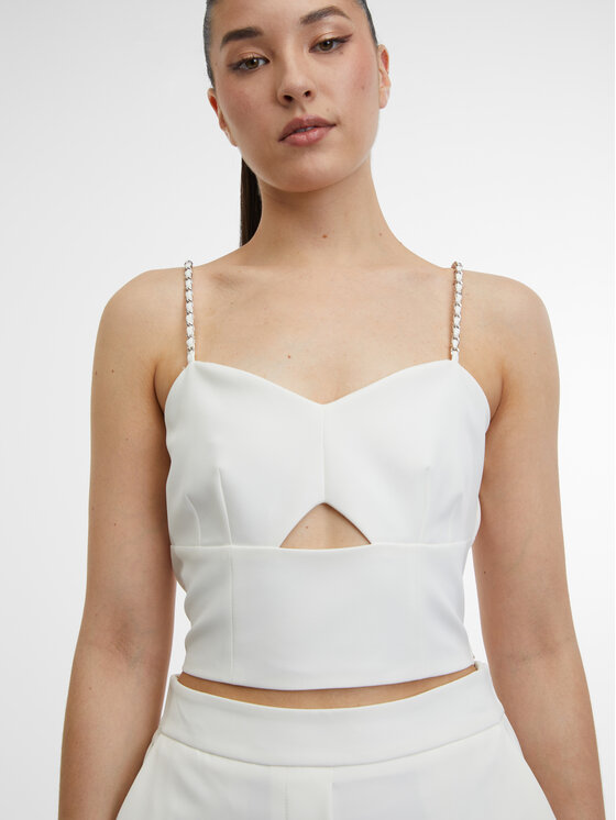 Orsay Orsay Top 1000282044000__40 Biały Regular Fit