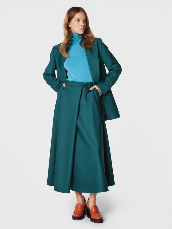 Simple Simple Trapezno krilo LINDA TOL SDD550-02 Zelena Relaxed Fit