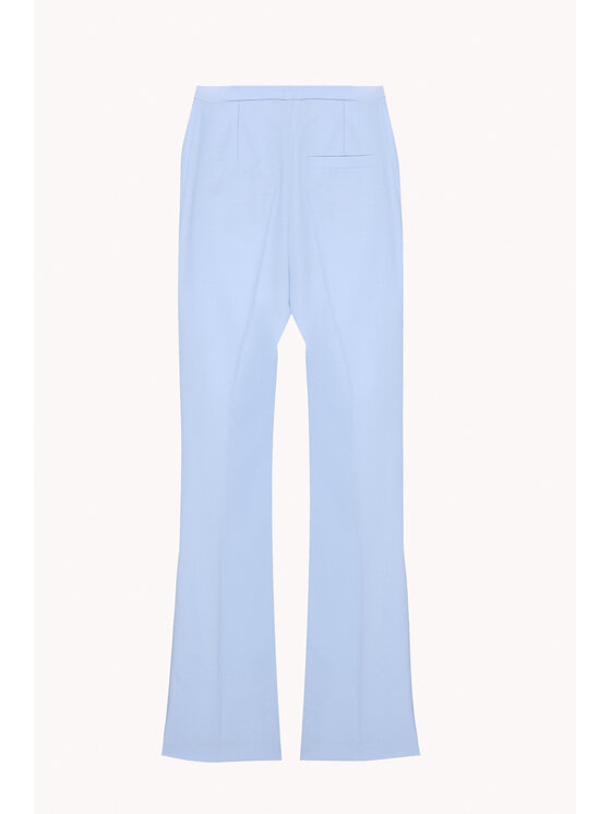 Epuzer Epuzer Spodnie materiałowe Flared wool Niebieski jasny Loose Leg