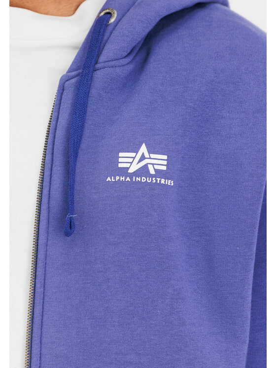 Alpha Industries Alpha Industries Bluza Basic Small Logo Zip Hoodie Fioletowy Regular Fit