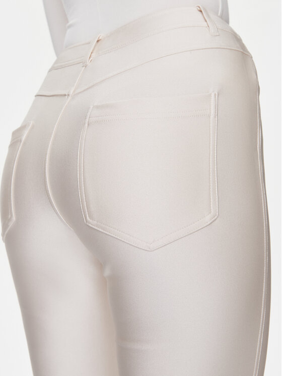 Guess Guess Hlače iz tkanine Carly W4RB60 KC4C0 Écru Slim Fit