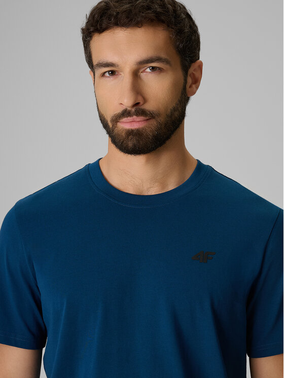 4F 4F T-Shirt BASIC+ Turkusowy Regular Fit